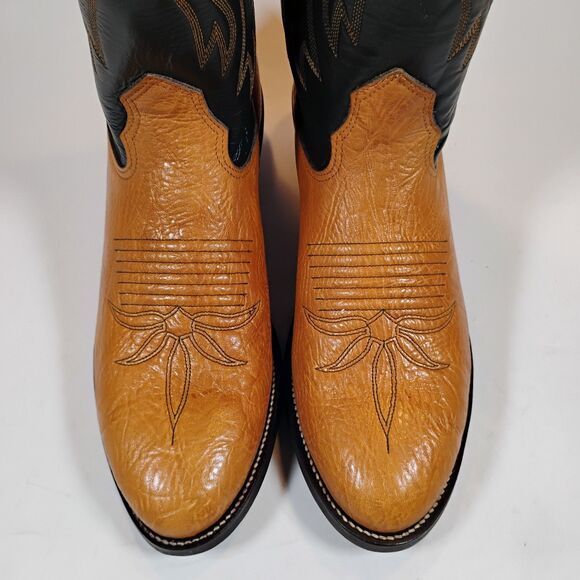 Nocona NOS Bullhide Tan & Green Western Cowboy Boots Size 10 Model 6532 70 603 main image 4